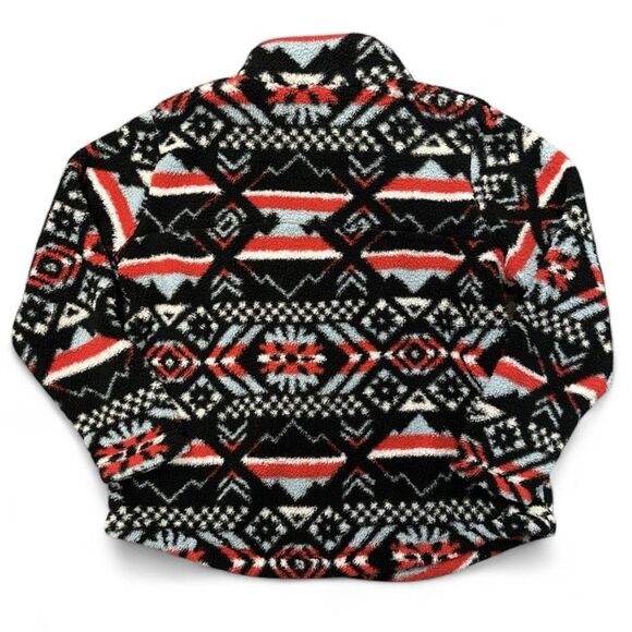 Columbia Sherpa Fleece Jacket Black Aztec Geo Full Zip Women's 3XL Southwest EUC - Picture 2 of 7